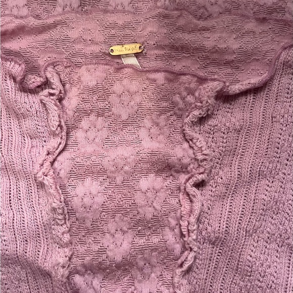 Free People Lulu Moonlit Orchid fitted Lilac Lace cotton top - Picture 6 of 10